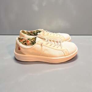 HEYDUDE Women's Karina Coconut White Floral Sneaker